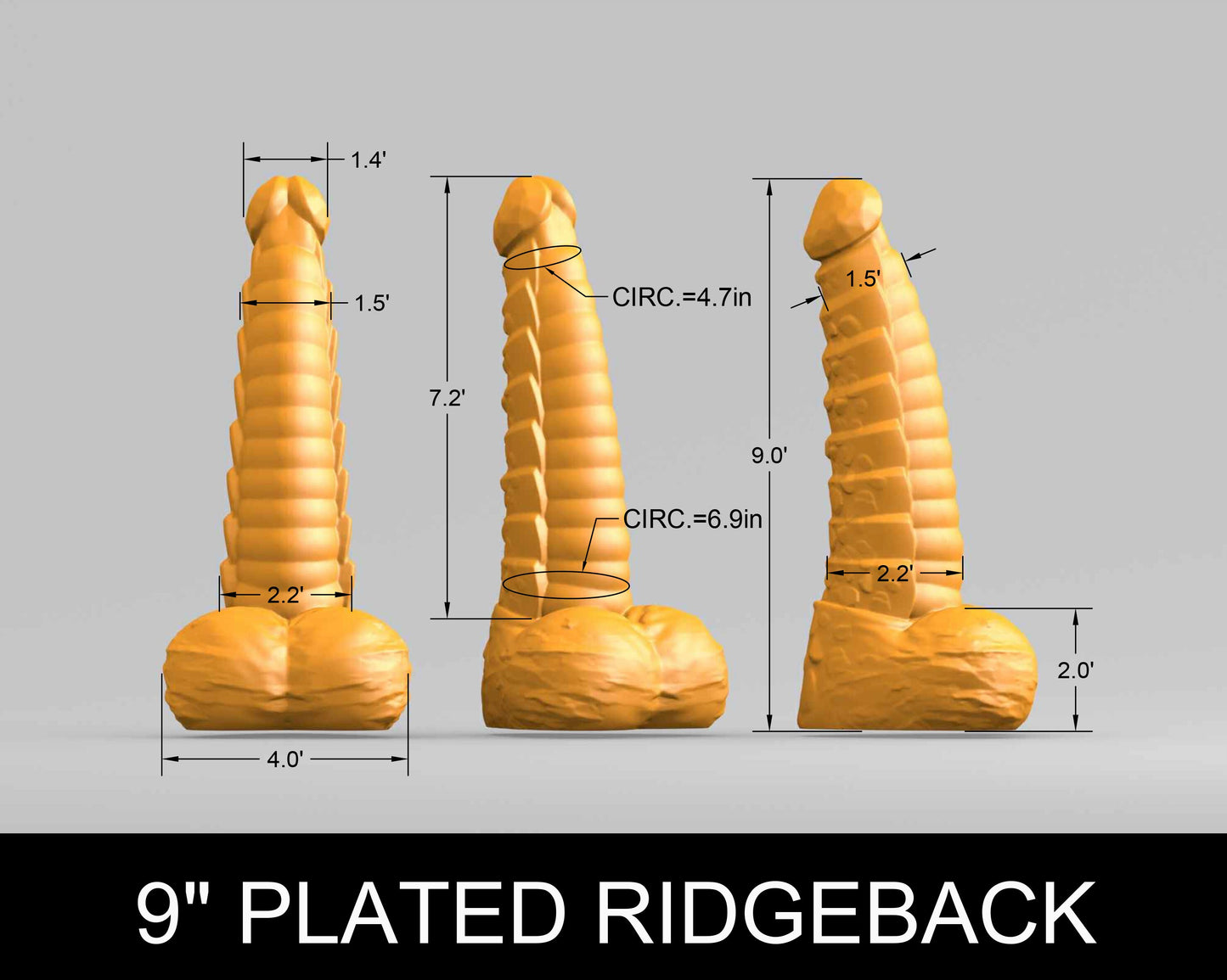 9" Plated Ridgeback - Shoreline Series - Medium (Shore 00-50) Firmness