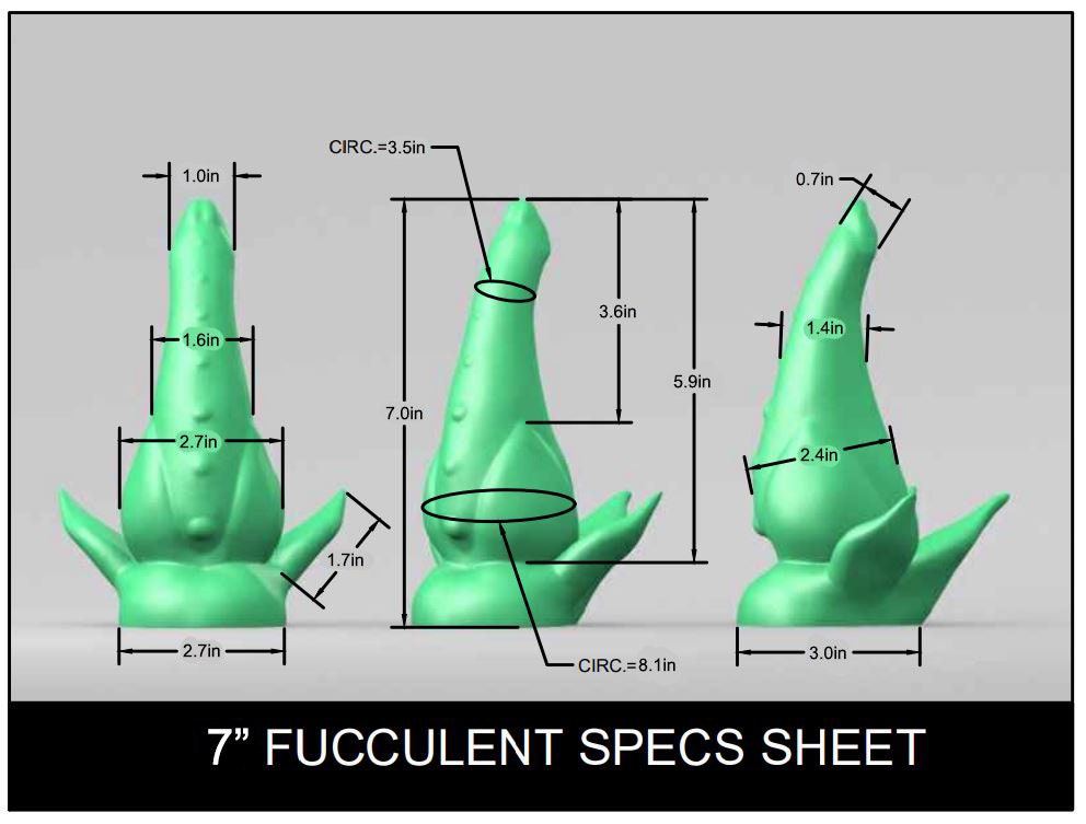 7" Fucculent - Drippy Valentines - Medium (Shore 00-50) Firmness