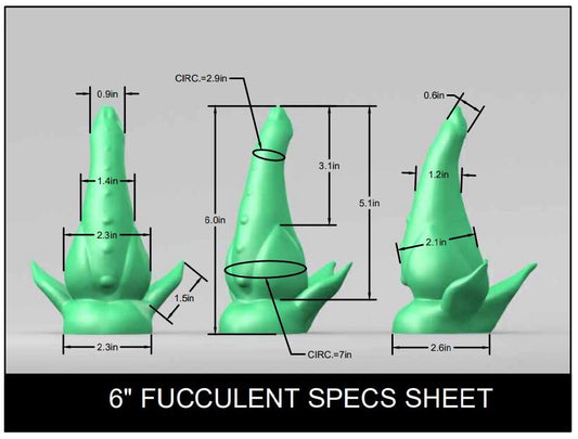6" Fucculent - Jawbreaker - Medium (Shore 00-50) Firmness