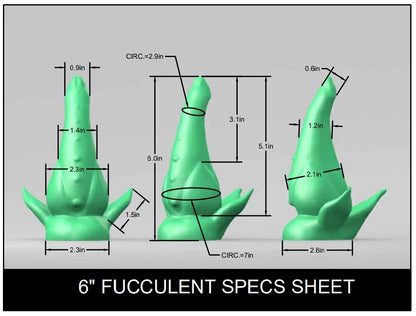 6" Fucculent - CMYK - Medium (Shore 00-50) Firmness