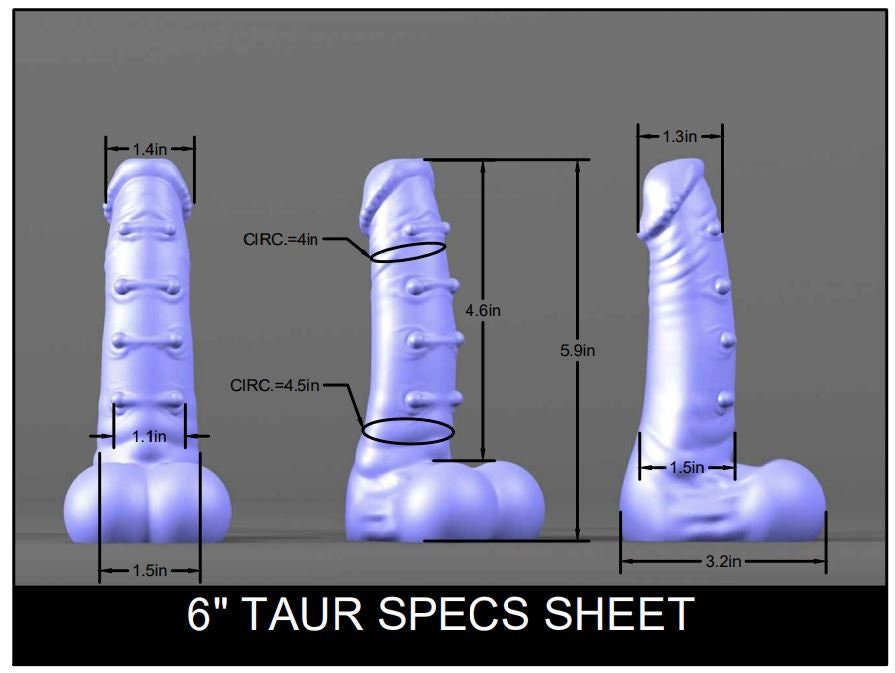 6" Taur - Drippy Valentines - Medium (Shore 00-50) Firmness
