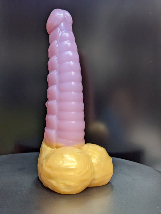 9" Plated Ridgeback - Shimmery Pink & Gold - Medium (Shore 00-50) Firmness