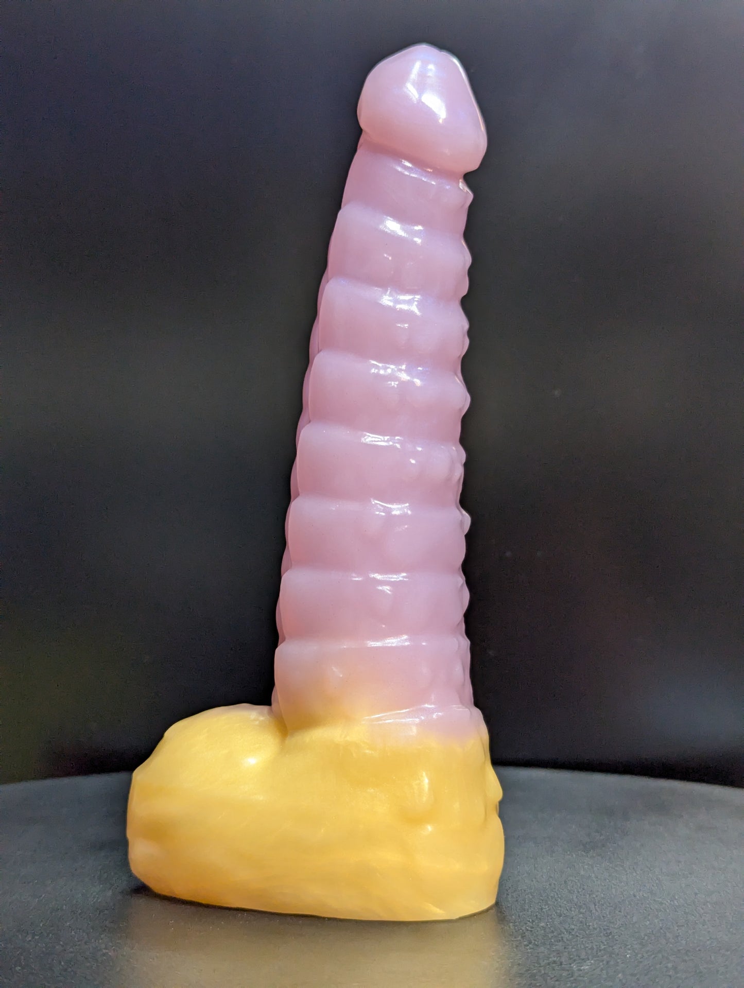 6" Plated Ridgeback - Shimmery Pink and Gold - Medium (Shore 00-50) Firmness