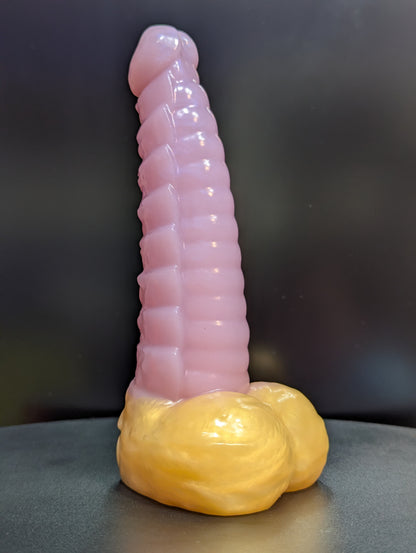 6" Plated Ridgeback - Shimmery Pink and Gold - Medium (Shore 00-50) Firmness